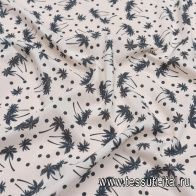 Маркизет (н) пальмы и горох на белом - итальянские ткани Тессутидея арт. 10-2802