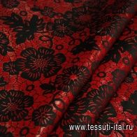 Органза деворе с люрексом (н) черно-красная ш-150см - итальянские ткани Тессутидея арт. 03-3372