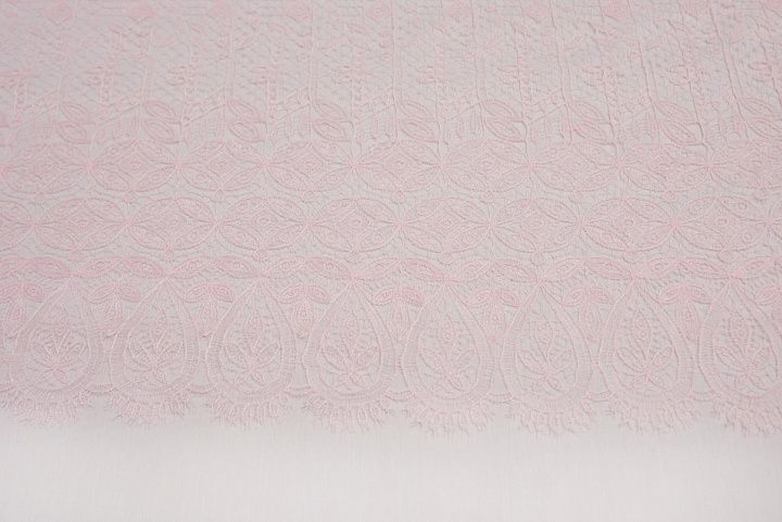 Кружевное полотно (о) светло-розовое в стиле Scervino - итальянские ткани Тессутидея арт. 03-6705