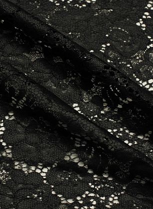 Кружевное полотно с покрытием (о) черное  - в интернет-магазине тканей Тессутидея арт. 03-7391