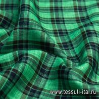 Лен (н) сине-коричнево-зеленая клетка - итальянские ткани Тессутидея арт. 16-0557