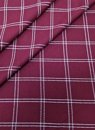 Костюмная (н) бордово-белая клетка  - в интернет-магазине тканей Тессутидея арт. 05-4015