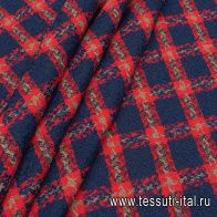 Шанель продублированная (н) красно-сине-бежевая - итальянские ткани Тессутидея арт. 03-6753