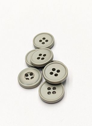 Пуговица пластик 4 прокола d-15мм серая - в интернет-магазине тканей Тессутидея арт. F-6113