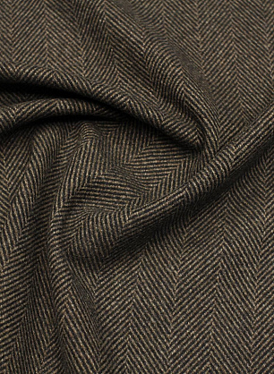 Костюмная дабл (н) черно-коричневая елочка - в интернет-магазине тканей Тессутидея арт. 05-4725