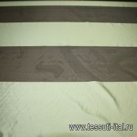 Органза (н) бежево-зеленые широкие полосы - итальянские ткани Тессутидея арт. 03-2863