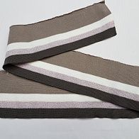 Подвяз с люрексом (н) бело-бежево-коричнево-розовый 10*95см  - итальянские ткани Тессутидея арт. F-3559