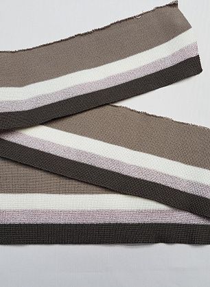 Подвяз с люрексом (н) бело-бежево-коричнево-розовый 10*95см  - в интернет-магазине тканей Тессутидея арт. F-3559