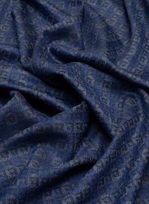 Костюмная (н) серо-синий принт на темно-синем - в интернет-магазине тканей Тессутидея арт. 05-3409