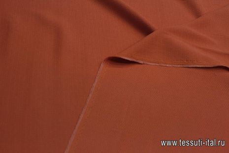 Плательная вискоза с ацетатом стрейч (о) оранжевая фактурная - итальянские ткани Тессутидея арт. 04-1612