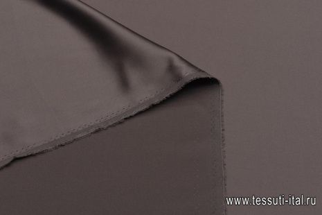 Шелк атлас стрейч (о) серо-коричневый - итальянские ткани Тессутидея арт. 10-3016