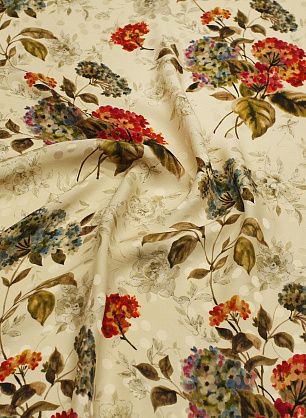 Плательная вискоза (н) цветочный рисунок на бежевом - в интернет-магазине тканей Тессутидея арт. 04-1790