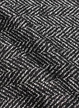 Пальтовая шерсть твид (н) черно-белая елочка - в интернет-магазине тканей Тессутидея арт. 09-2129