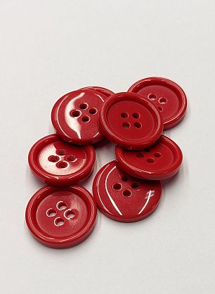 Пуговица костюмная пластик 4 прокола d-20мм красная - в интернет-магазине тканей Тессутидея арт. F-6065