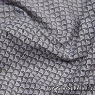 Сорочечная (н) серо-черно-голубой принт - итальянские ткани Тессутидея арт. 01-6275
