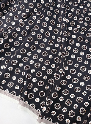 Шелк твил (н) стилизованный рисунок на темно-сером - в интернет-магазине тканей Тессутидея арт. 10-5110