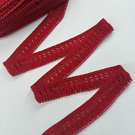 Кружевная тесьма с бахромой ш-5см красная - итальянские ткани Тессутидея арт. 03-7463