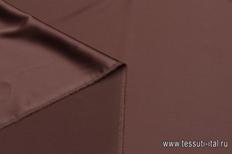 Шелк атлас стрейч (о) коричневый  - итальянские ткани Тессутидея арт. 10-2945