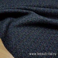 Трикотаж шерсть двухслойный (н) цветные вкрапления на сером - итальянские ткани Тессутидея арт. 15-0735