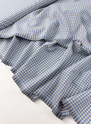 Костюмная шерсть (н) бежево-голубая клетка - в интернет-магазине тканей Тессутидея арт. 05-5154