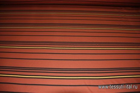 Трикотаж (н) черно-коричневая полоска - итальянские ткани Тессутидея арт. 12-0601