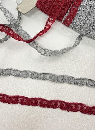 Кружево на сетке (о) белое, серое, бордовое ш-1см - в интернет-магазине тканей Тессутидея арт. 03-1608