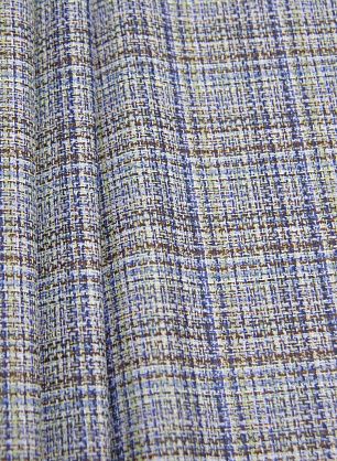 Костюмная (н) бело-коричнево-зелено-голубая стилизованная клетка - в интернет-магазине тканей Тессутидея арт. 05-3996