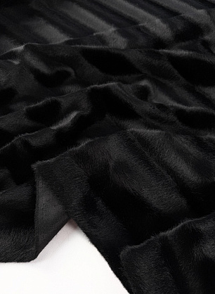 Мех искусственный на трикотажной основе под норку (о) черный - в интернет-магазине тканей Тессутидея арт. 06-0151