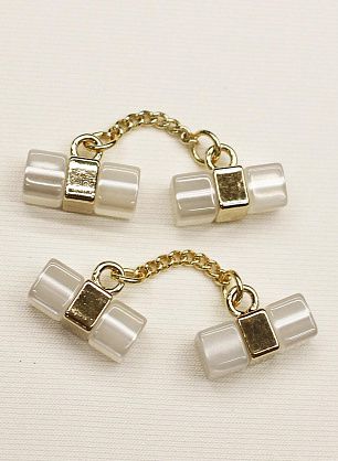 Запонка бело-золотая - в интернет-магазине тканей Тессутидея арт. F-6584