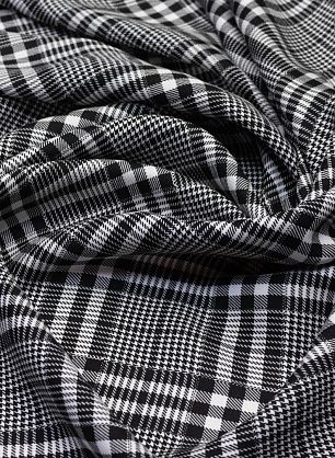 Сорочечная (н) черно-белая стилизованная клетка - в интернет-магазине тканей Тессутидея арт. 01-5265
