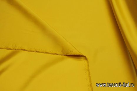 Шелк атлас дабл (о) ярко-желтый - итальянские ткани Тессутидея арт. 10-3223