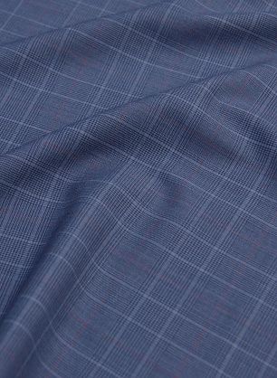 Костюмная (н) серо-сине-красная клетка - в интернет-магазине тканей Тессутидея арт. 05-3832