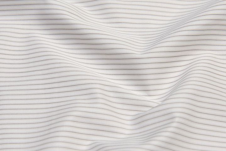 Сорочечная (н) бело-коричневая полоска - итальянские ткани Тессутидея арт. 01-6341