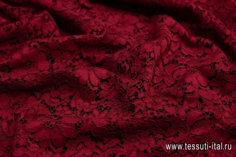 Кружевное полотно (о) красно-бордовое - итальянские ткани Тессутидея арт. 03-6255