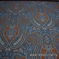 Сорочечная (н) сине-терракотовый восточный орнамент ш-150см ETRO - итальянские ткани Тессутидея арт. 01-3076