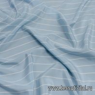 Крепдешин (н) бело-голубая полоска - итальянские ткани Тессутидея арт. 10-2451