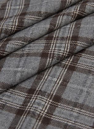 Костюмная (н) серо-коричневая клетка - в интернет-магазине тканей Тессутидея арт. 05-3784