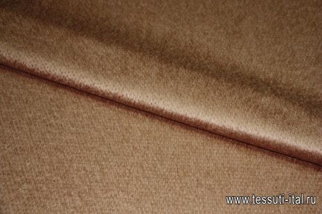 Пальтовая мохер дублированная Lanificio Ricceri (о) светло-коричневая  - итальянские ткани Тессутидея арт. 09-1209