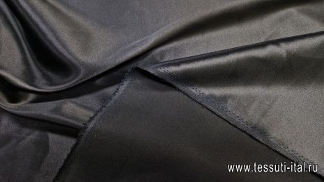Шелк кади стрейч (о) черный - итальянские ткани Тессутидея арт. 10-2444