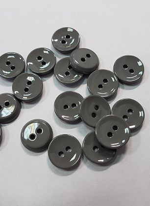 Пуговица пластик 2 прокола d-15мм серая - итальянские ткани Тессутидея F-5299