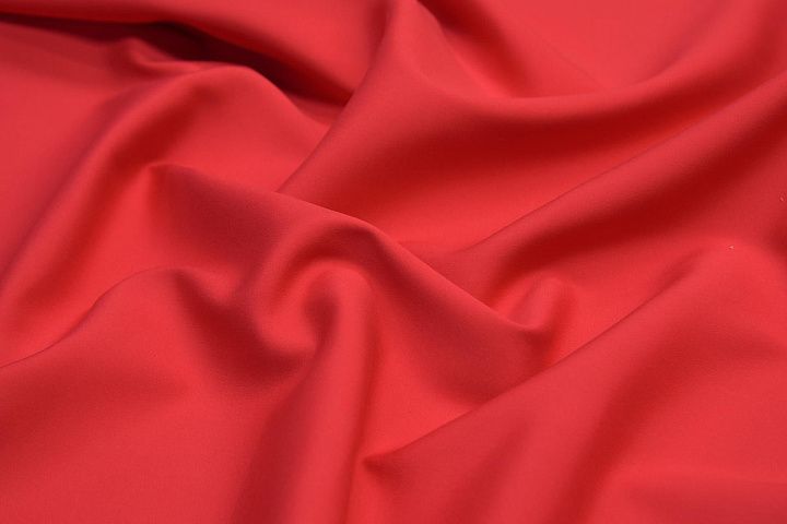 Плательная кади стрейч (о) красная - итальянские ткани Тессутидея арт. 10-1514