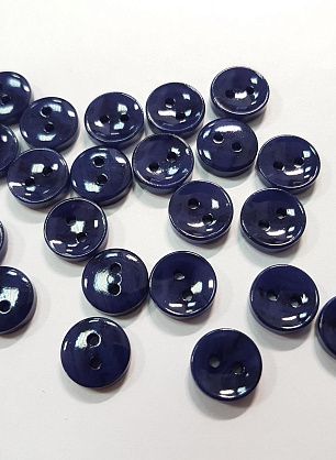 Пуговица пластик 2 прокола d-11мм темно-синяя - итальянские ткани Тессутидея F-5451