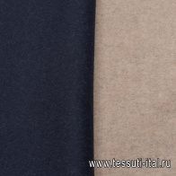 Пальтовая дабл двухслойная (о) бежевая/темно-синяя - итальянские ткани Тессутидея арт. 09-1962