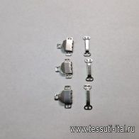 Крючок металл брючный - серебро, никель - итальянские ткани Тессутидея арт. F-5716