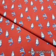 Сорочечная (н) лодки на красном ш-150см - итальянские ткани Тессутидея арт. 01-3425