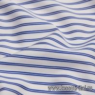 Сорочечная (н) бело-синяя полоска - итальянские ткани Тессутидея арт. 01-6213