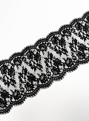 Кружево (о) черное ш-22см - в интернет-магазине тканей Тессутидея арт. 03-7610