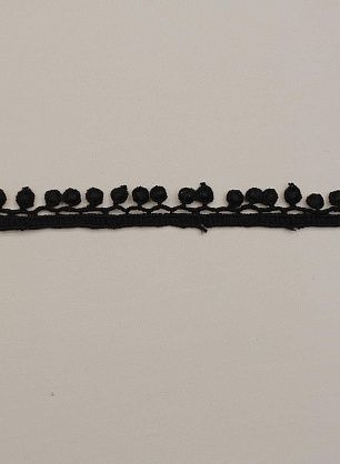 Тесьма бахрома (о) черная 1,2см - итальянские ткани Тессутидея F-6327