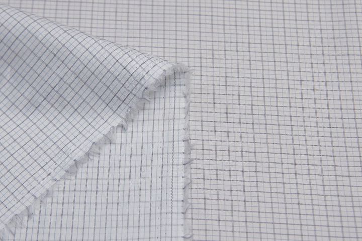 Сорочечная (н) бело-серая клетка - итальянские ткани Тессутидея арт. 01-6129