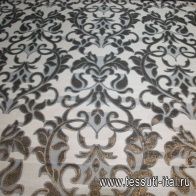 Органза деворе с люрексом (н) бронзовый орнамент на белом - итальянские ткани Тессутидея арт. 03-2843